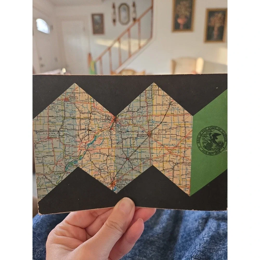 Vintage 1960 Illinois Rules of the Road Booklet Map Cover Mid Century USA